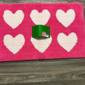 Kate Spade New York Hot Pink/Barbie Pink Heart Bath Rug